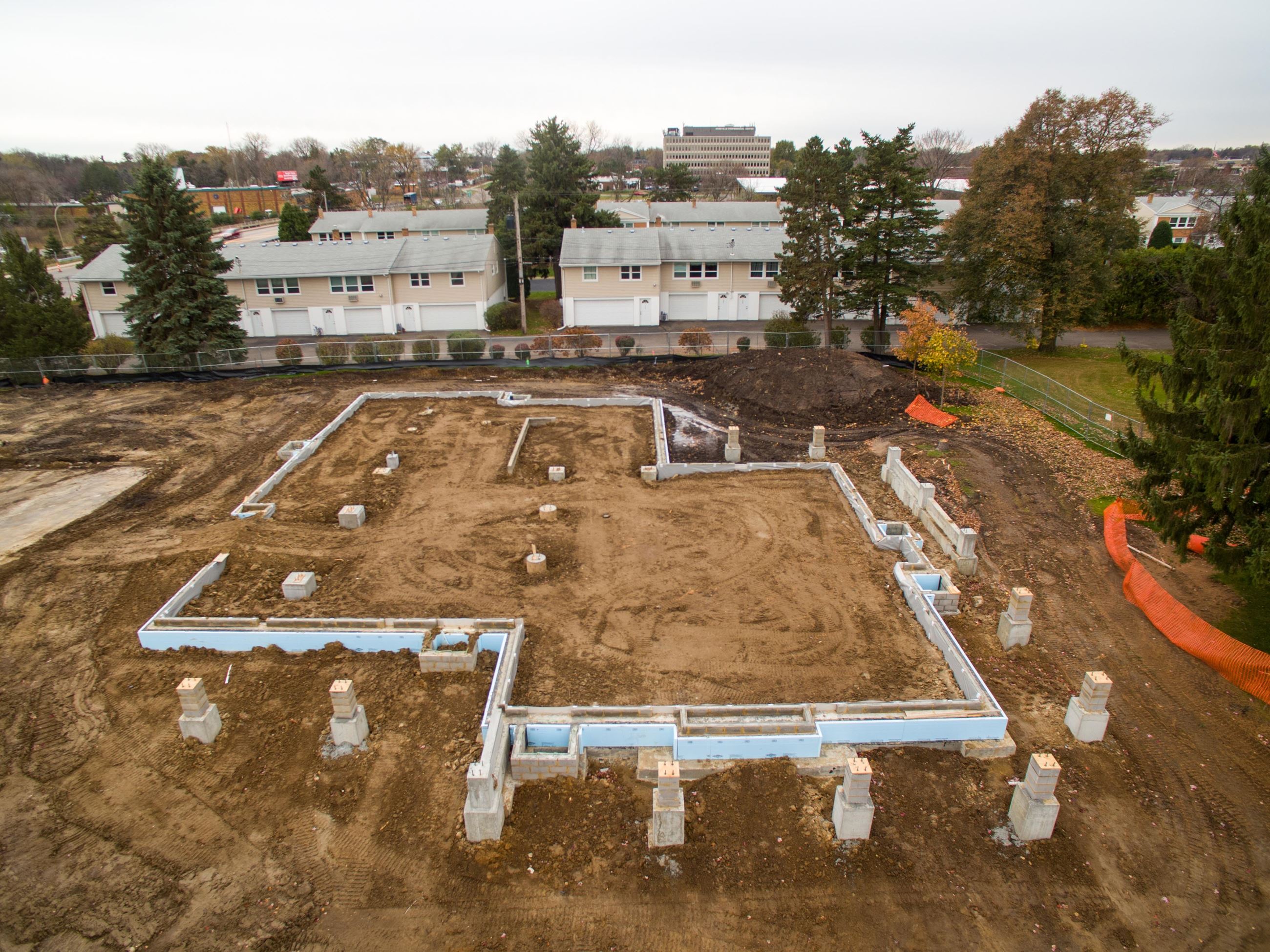 Building foundation from the air