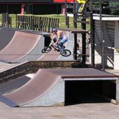 Skate park biker