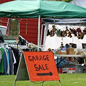 Garage Sale_sign and merch