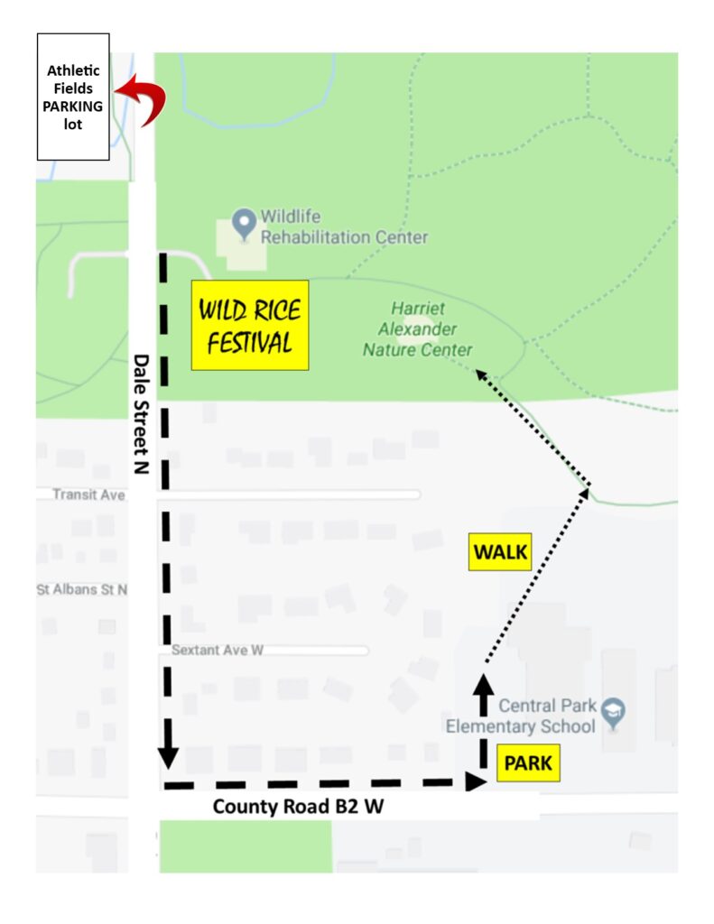 Wild Rice Festival map with location and parking