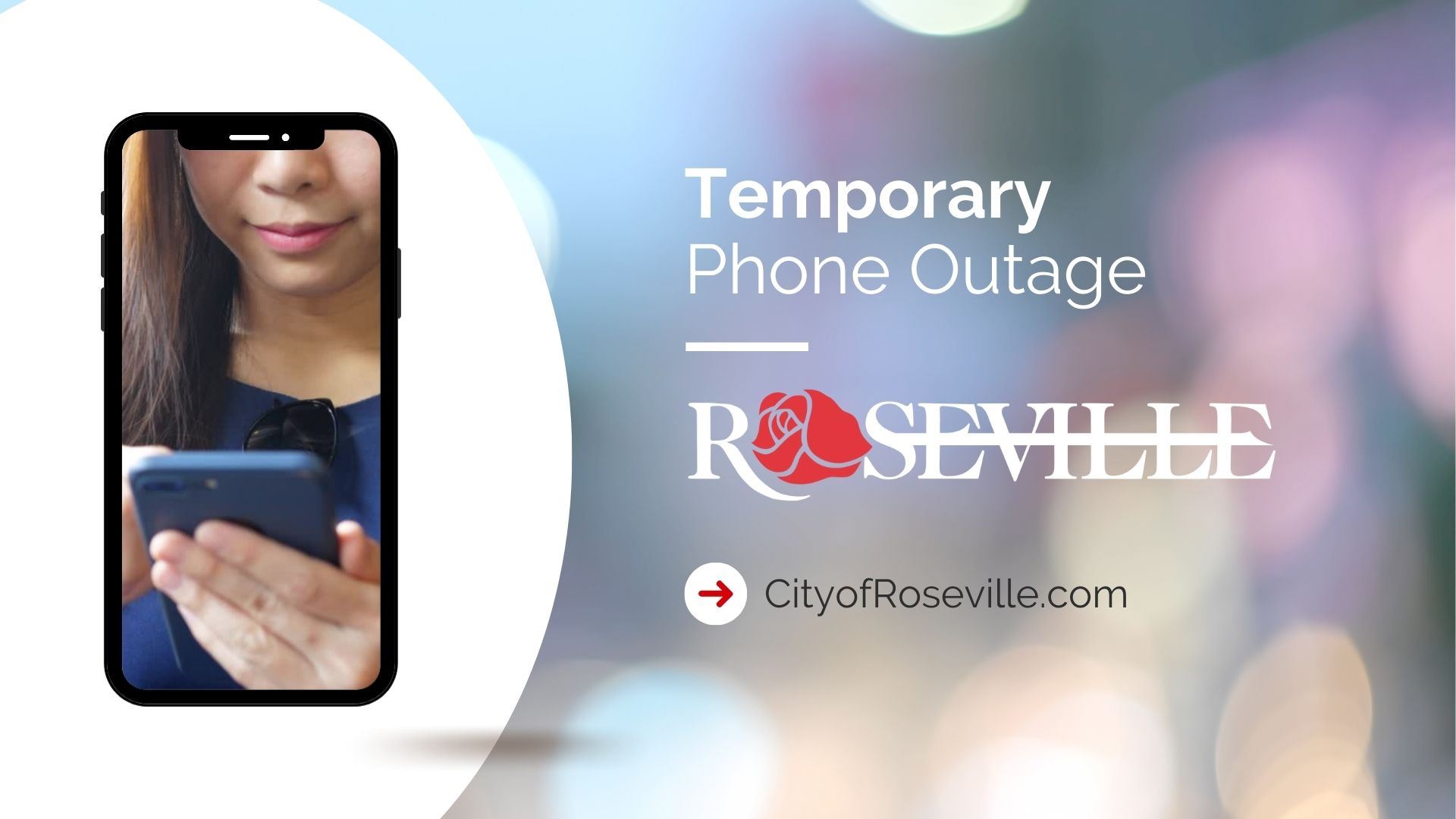 Person using phone- phone outage Roseville