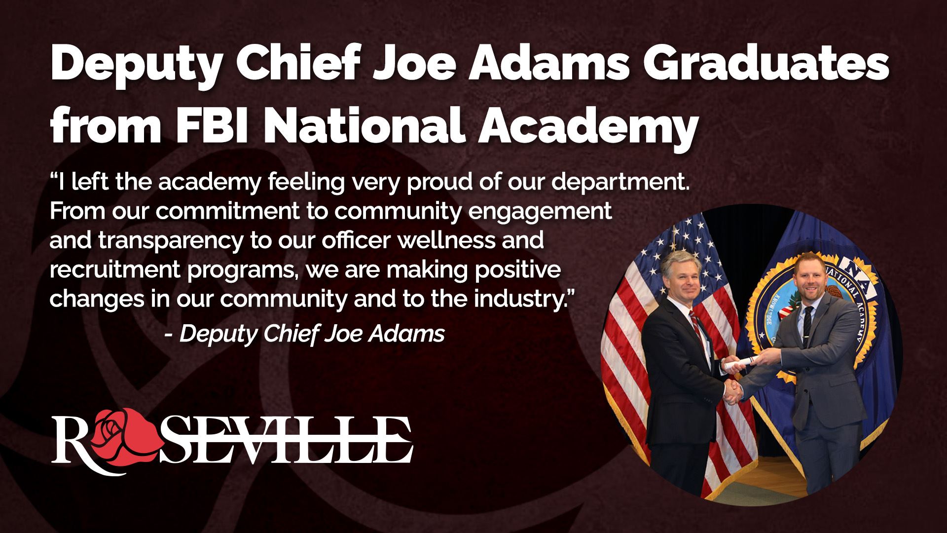 Deputy Chief Joe Adams Graduates from FBI National Academy
