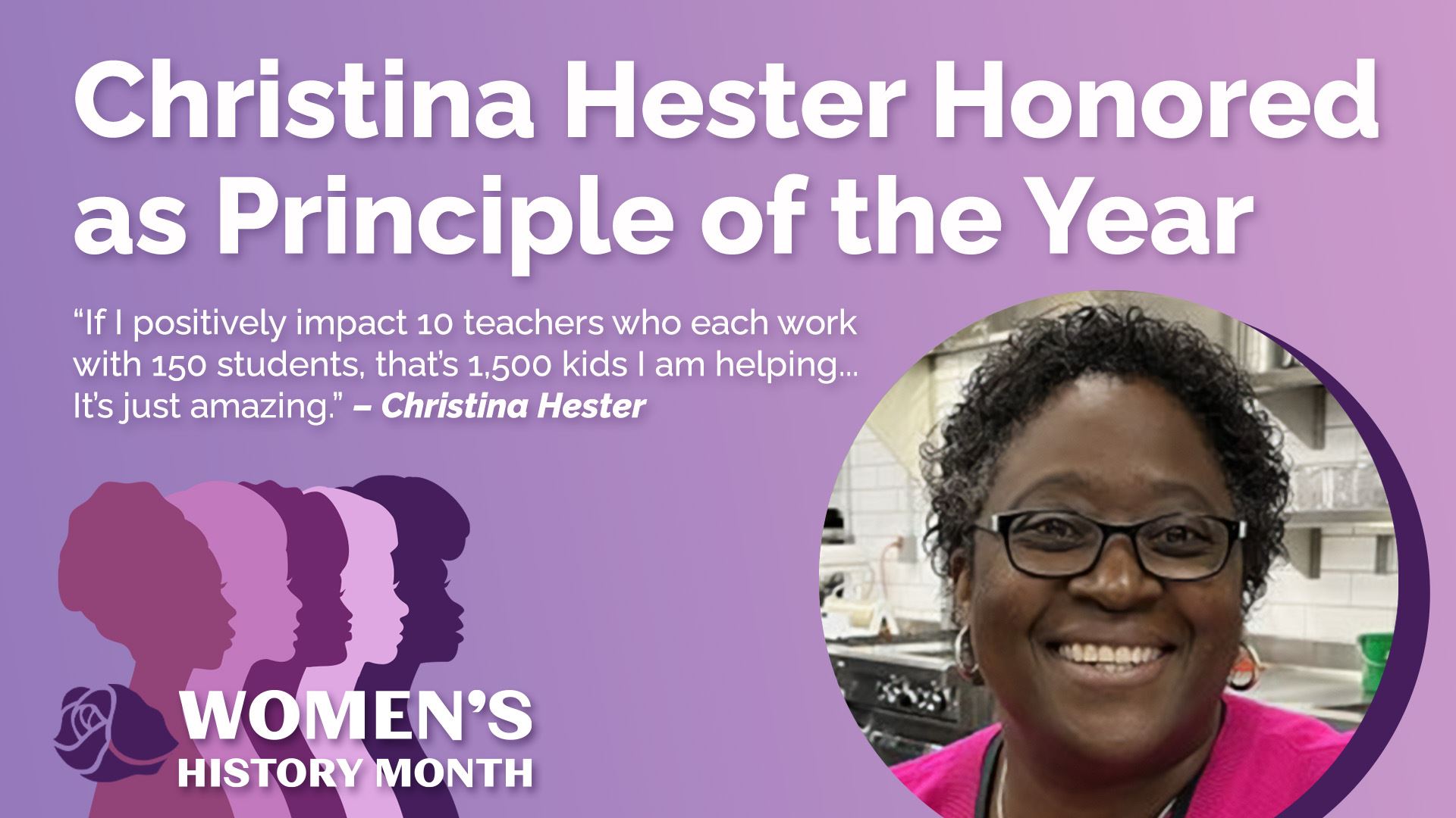 Christina Hester Honored as Principle of the Year