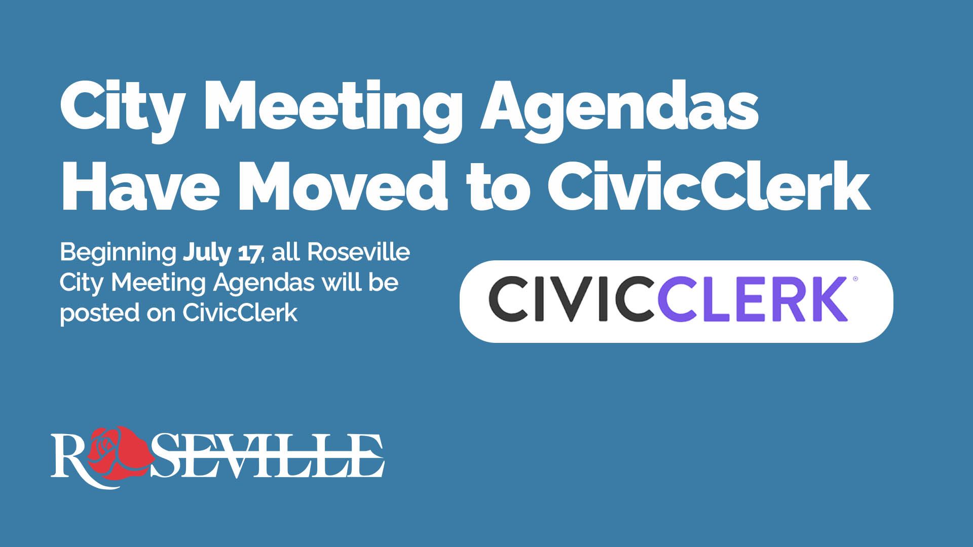 City Meeting Agendas Have Moved to CivicClerk