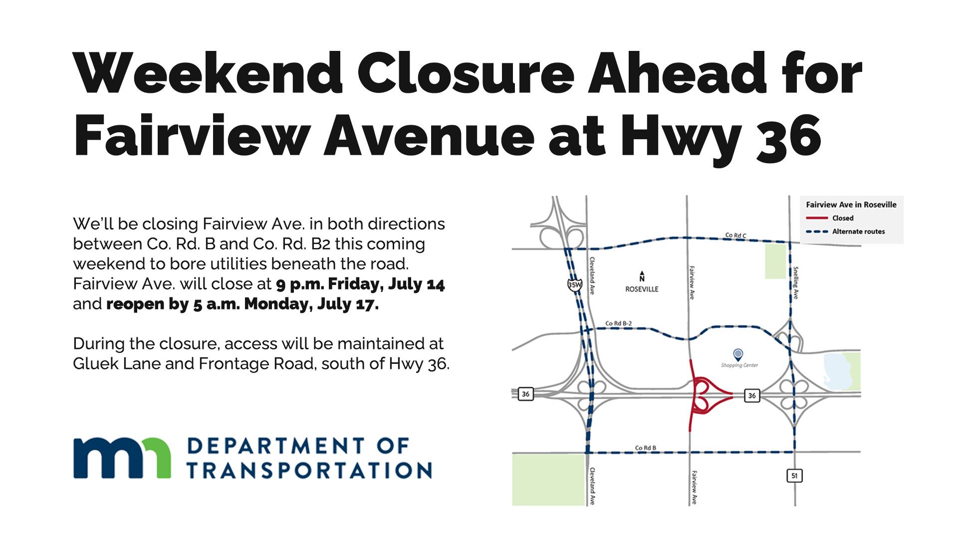 Hwy 36 Fairview Closure