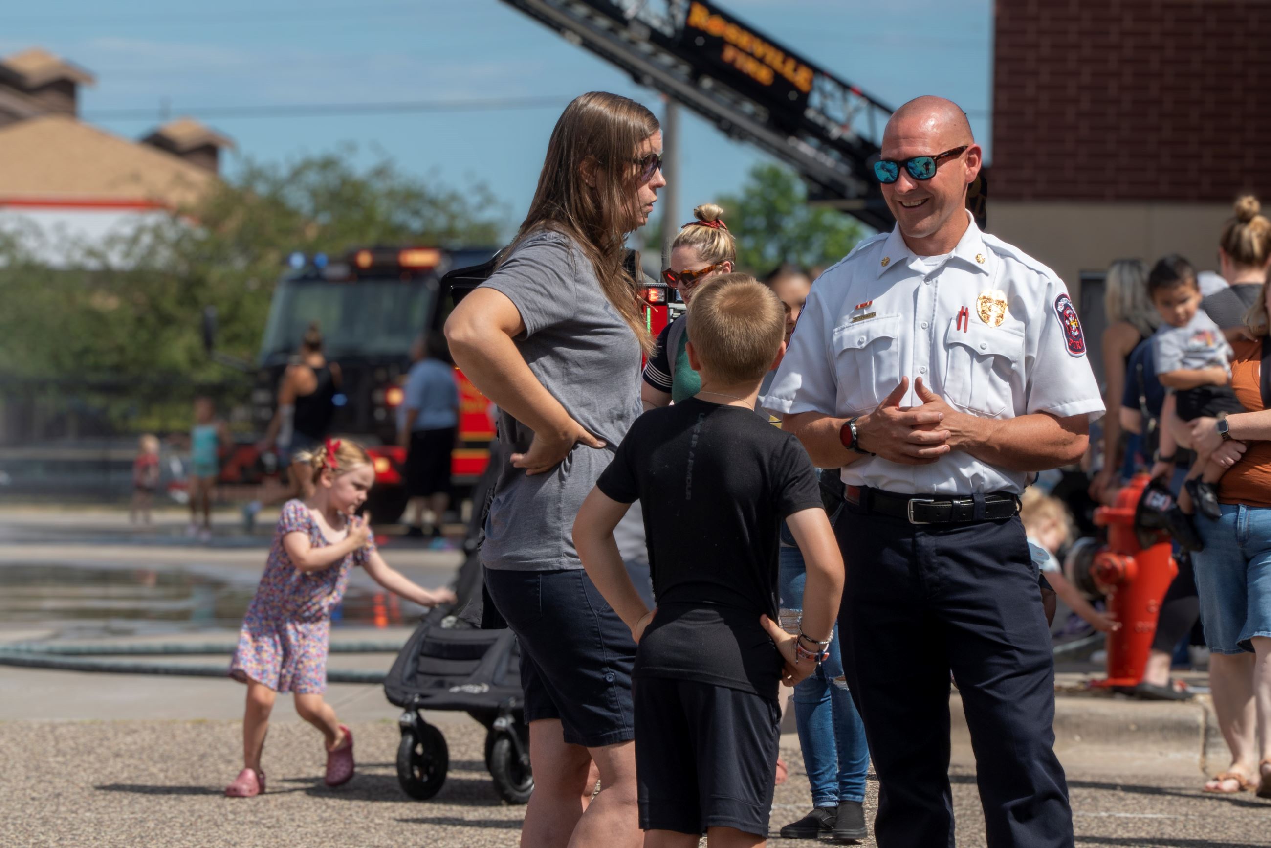 Chief David Brosnahan talks at Fridays with Firefighters.