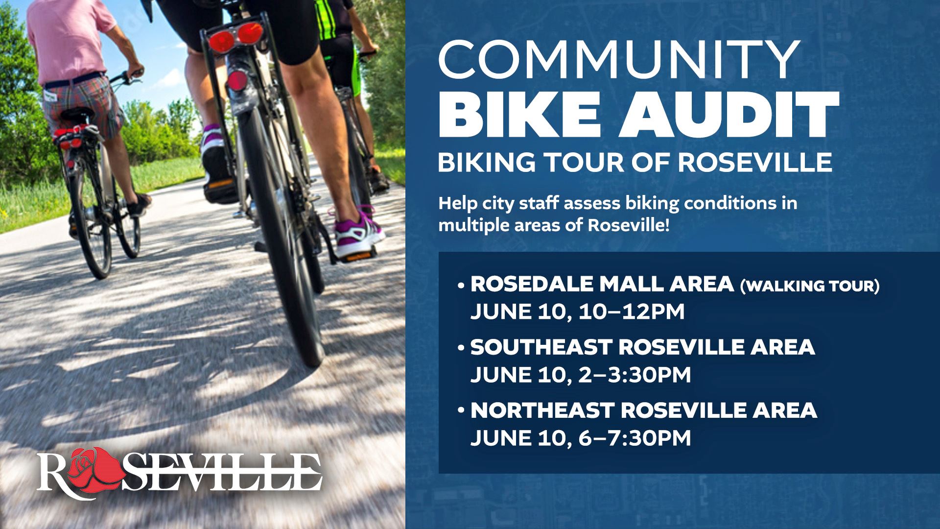 Community bike audit - bike tour graphic.