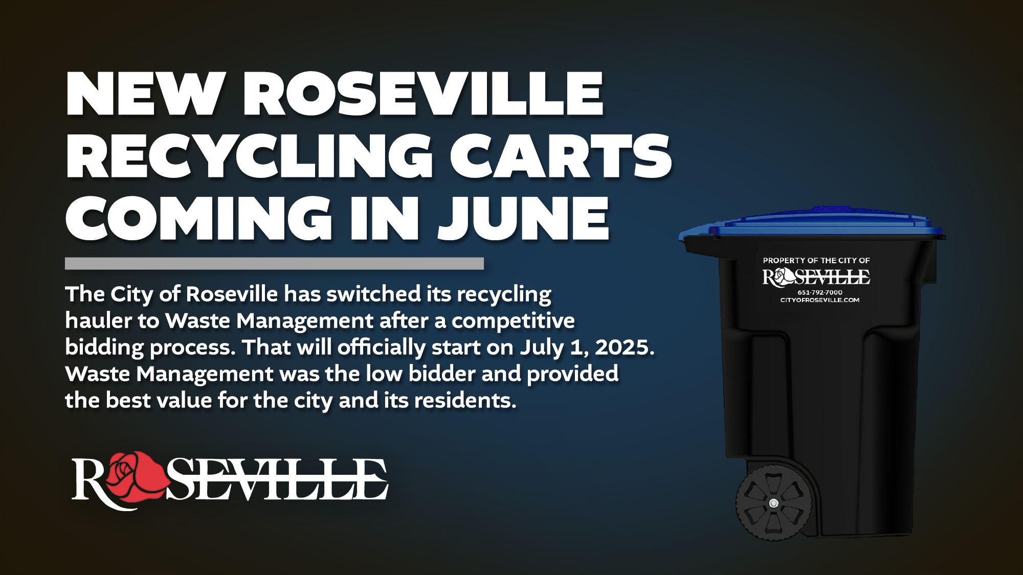New Roseville Recycling Carts Coming in June
