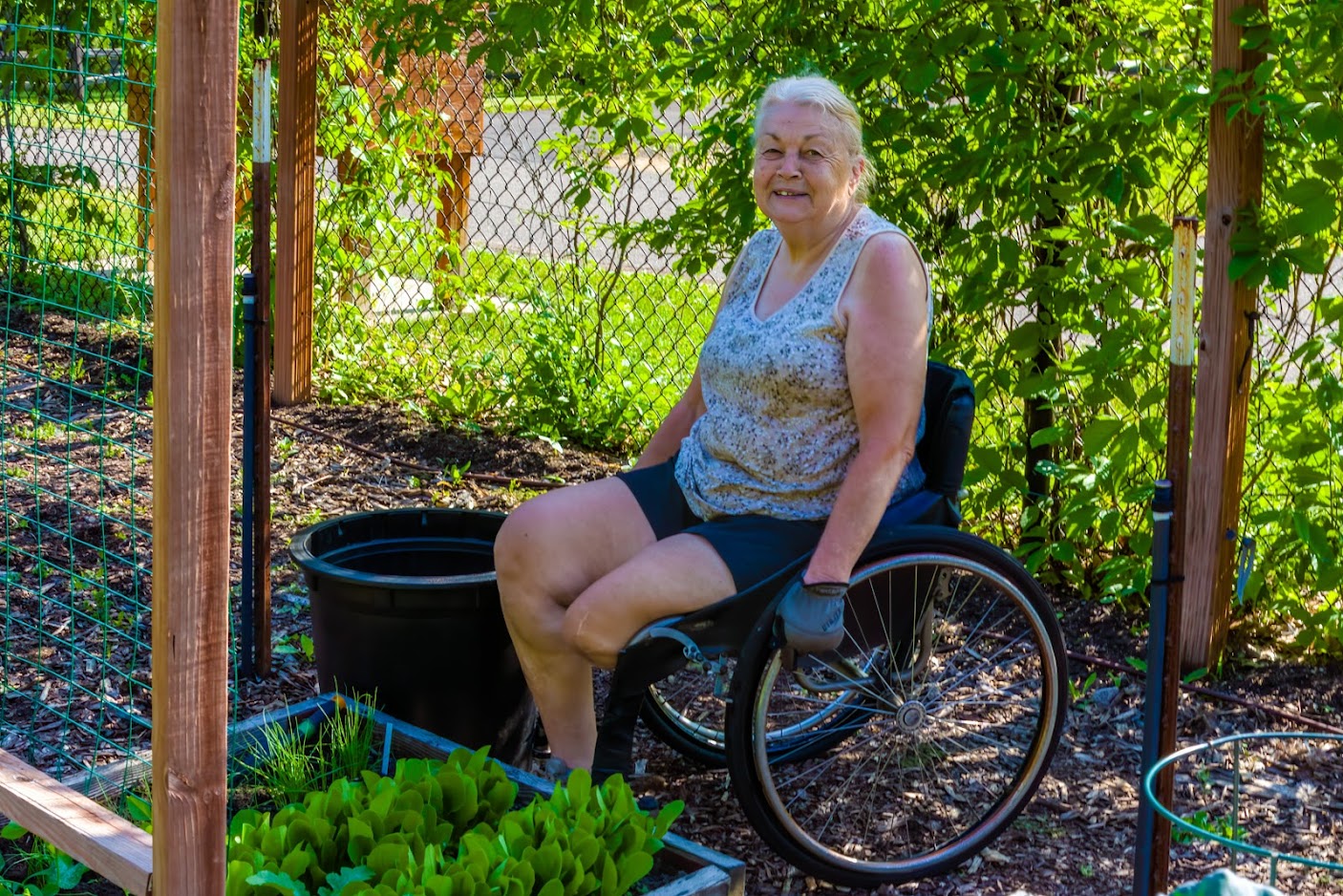 Pat Waletzko smiles for a picture while volunteering at the arboretum.