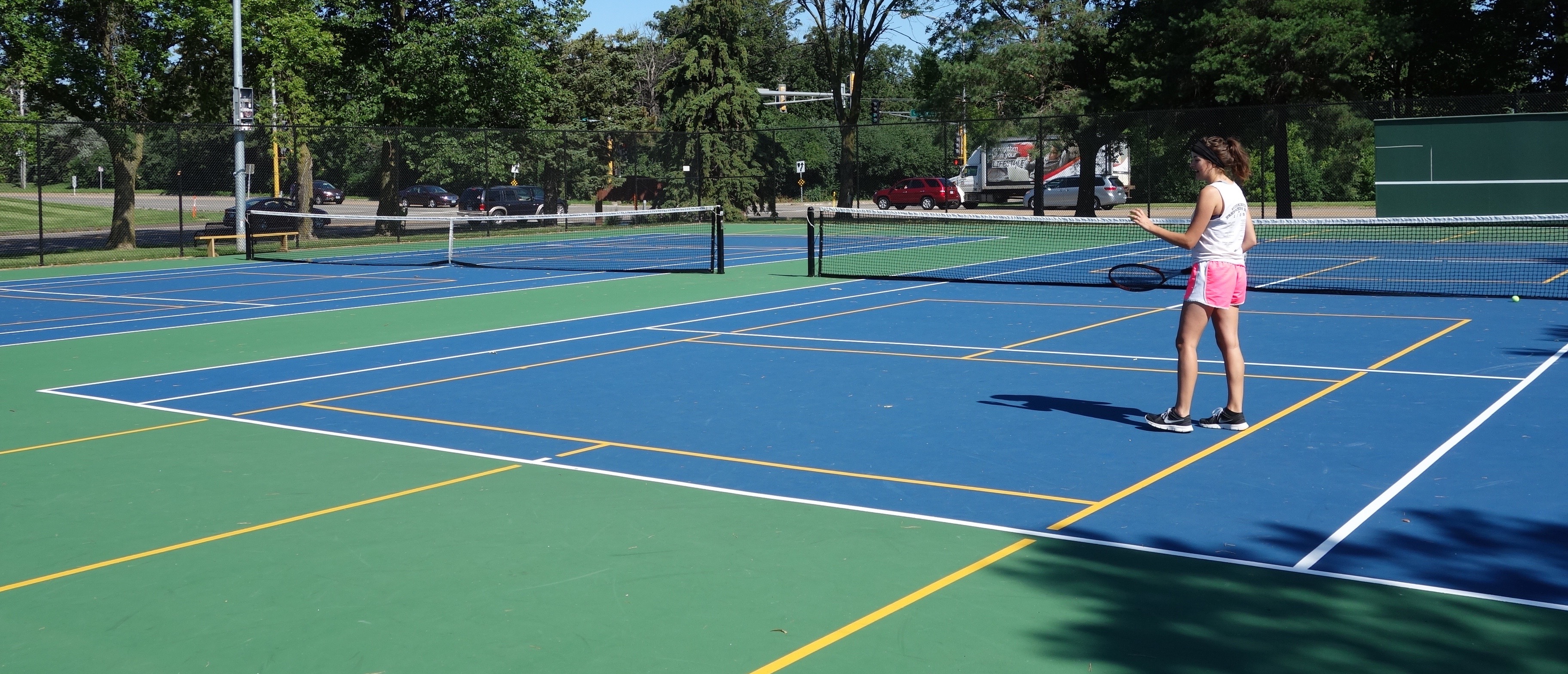 Evergreen tennis court